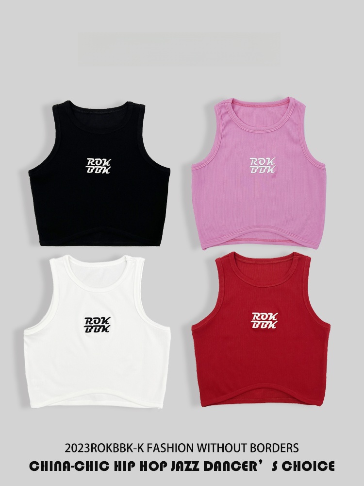 Streetwear Brand With K - เสื้อครอปสปอร์ตสั้น ROKBBK-K สไตล์สตรีท ชุดเต้นแจ๊ส สตรีทแวร์ หลากสี