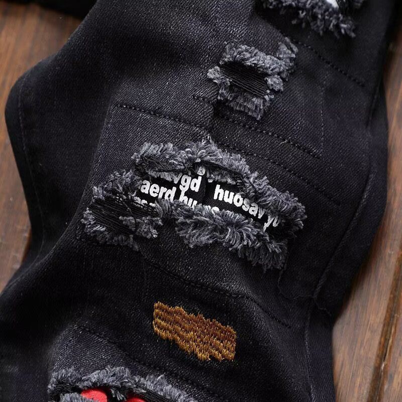 กางเกงยีนส์ขาดสไตล์สตรีทแฟชั่น - Streetwear Brand Designs บทวิจารณ์และราคา