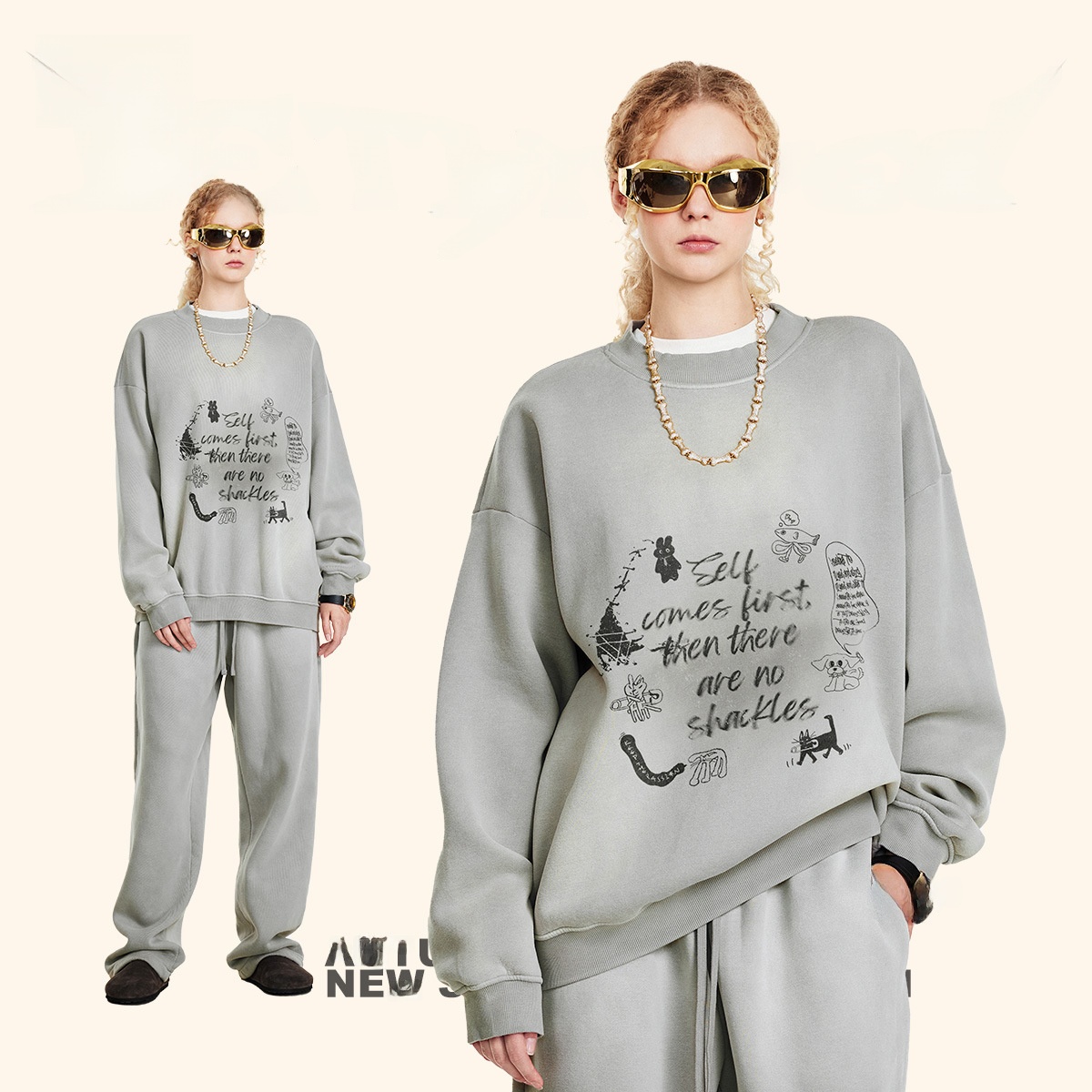 เสื้อสเวตเตอร์โอเวอร์ไซส์ทรงกล - Streetwear Brand With K บทวิจารณ์และราคา