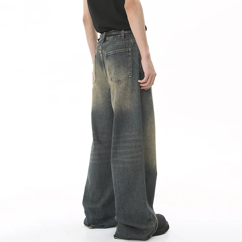 ใหม่ผู้ชาย Baggy ตรงขากว้างขาก - Streetwear Brand Popular บทวิจารณ์และราคา