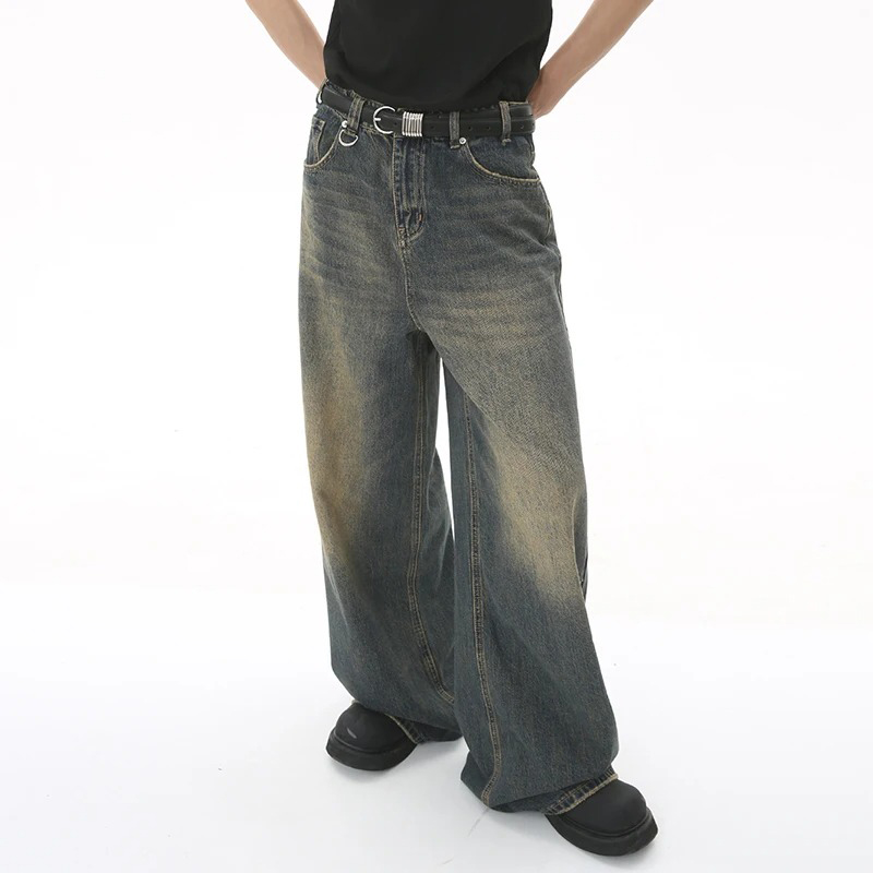 ใหม่ผู้ชาย Baggy ตรงขากว้างขาก - Streetwear Brand Popular บทวิจารณ์และราคา